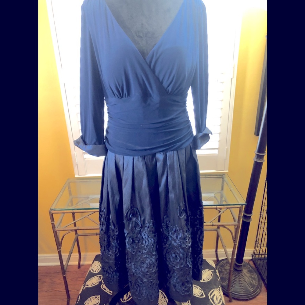 Pretty midnight blue semi formal dress.